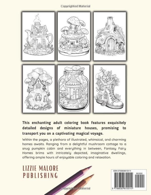 Fantasy Fairy Homes Coloring Book, Lizzie Malone - Imagem 2