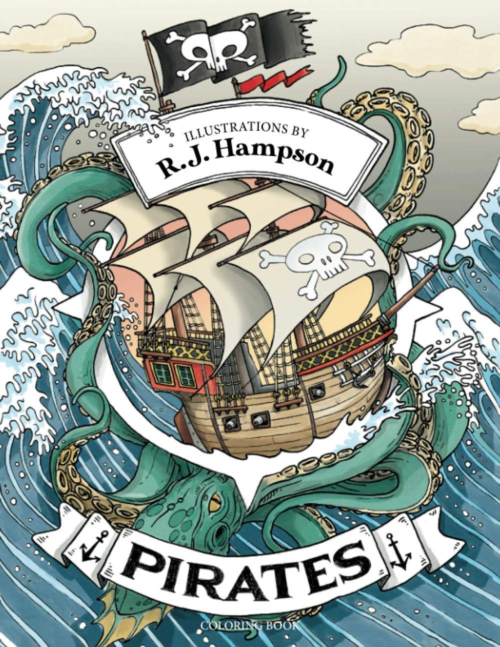 Pirates Coloring Book, R.J. Hampson