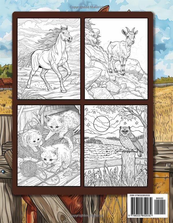 Rustic Country Animals Coloring Book, Sandra Mangum - Imagem 2