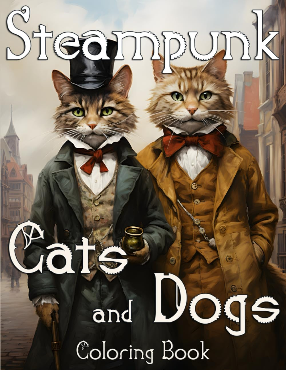 Steampunk Cats and Dogs Coloring Book, Alice Ron