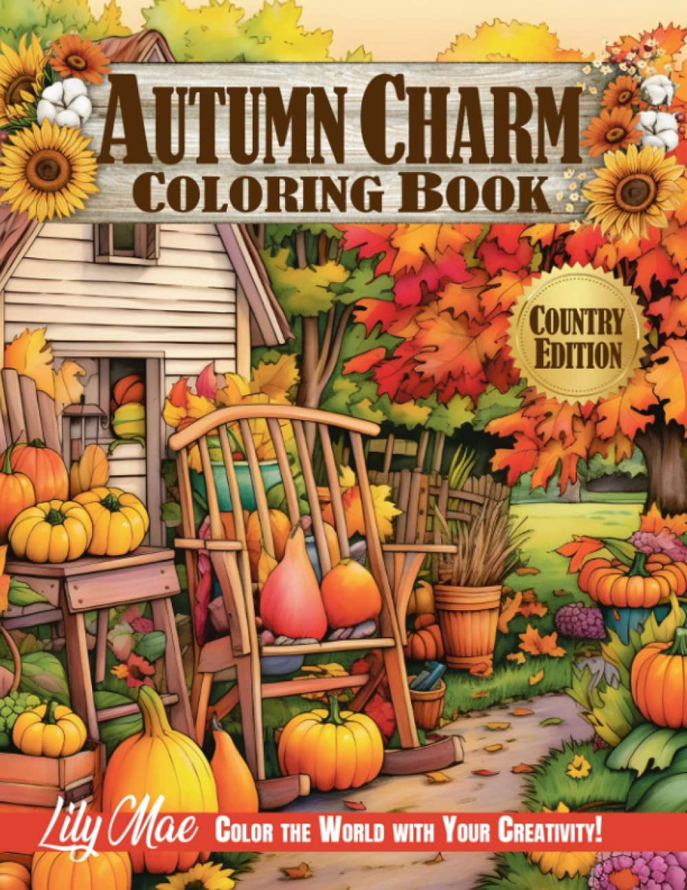 Country Autumn Charm Coloring Book, Lily Mae