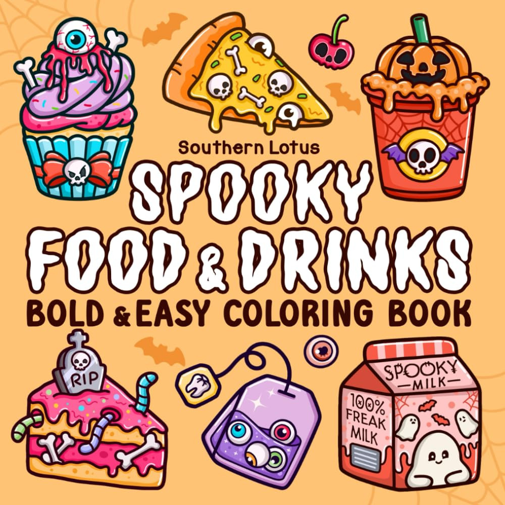 Spooky Food & Drinks Coloring Book, Southern Lotus