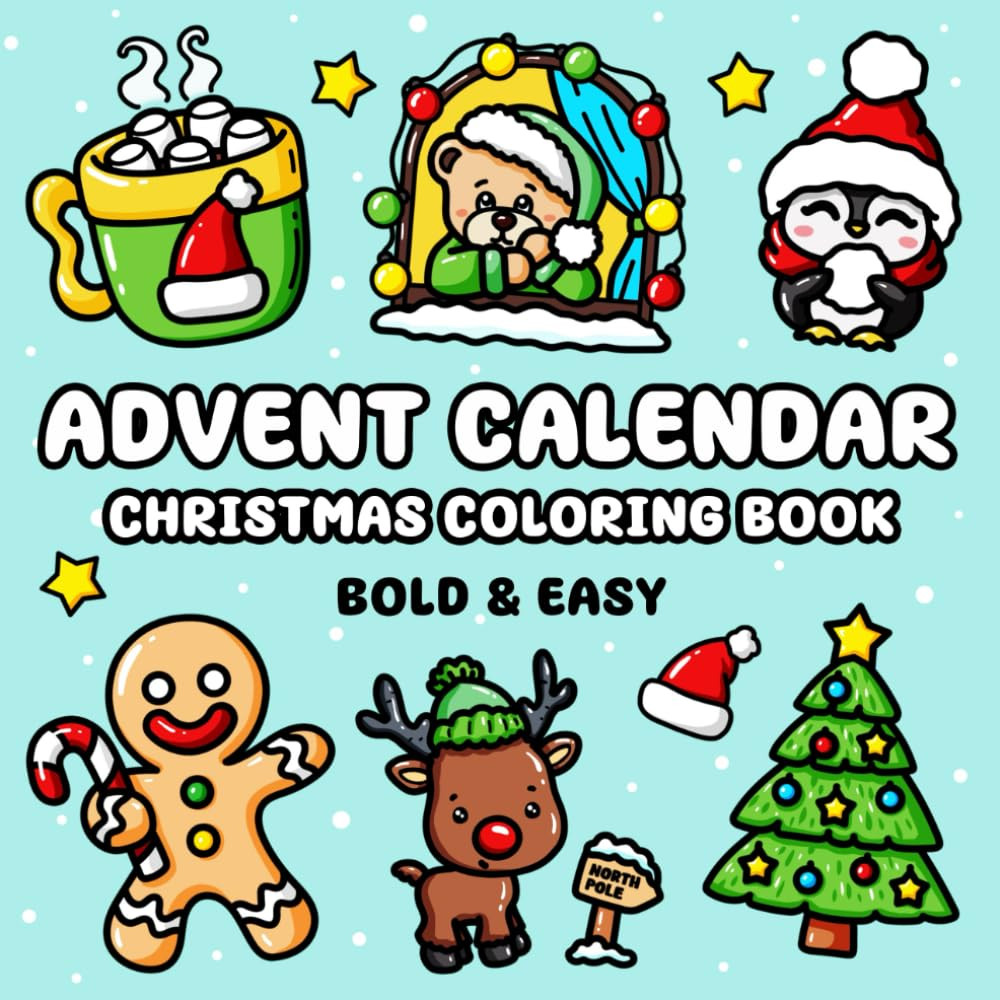 Advent Calendar Christmas Coloring Book, Jeanett Veronica