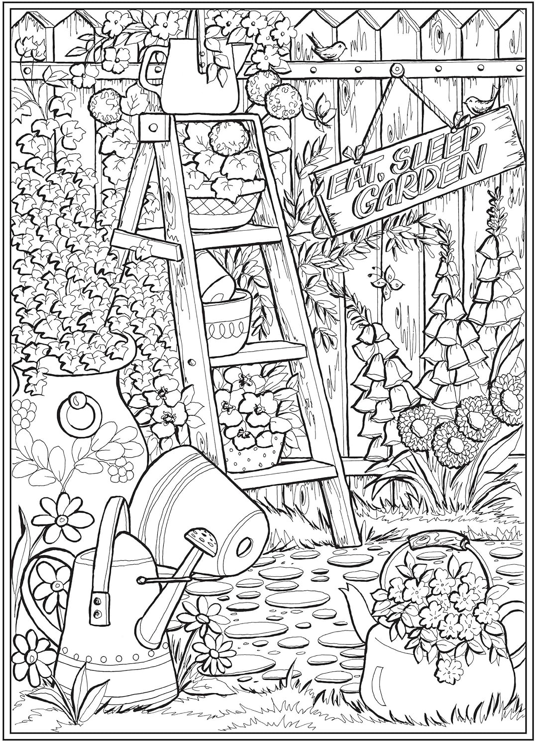 Creative Haven Country Gardens Coloring Book - Imagem 6