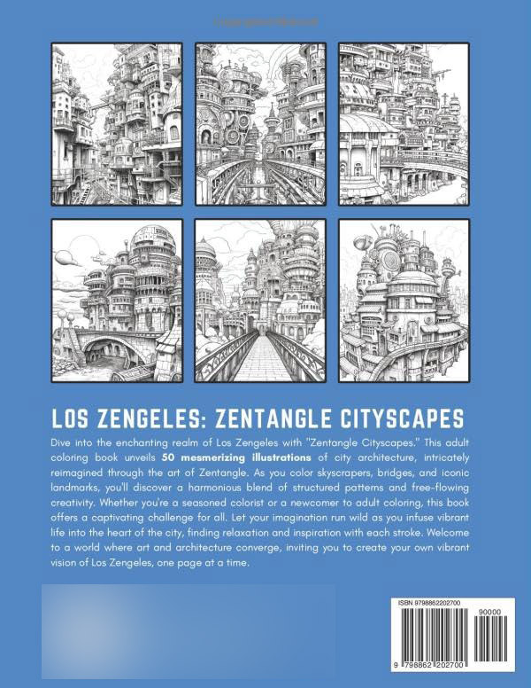 Zentangle Cityscapes Coloring Book, Lolita Diamond - Imagem 2