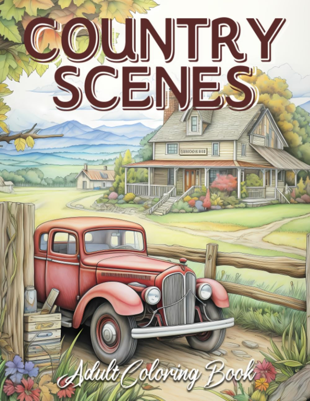 Country Scenes Coloring Book, Sandra Mangum