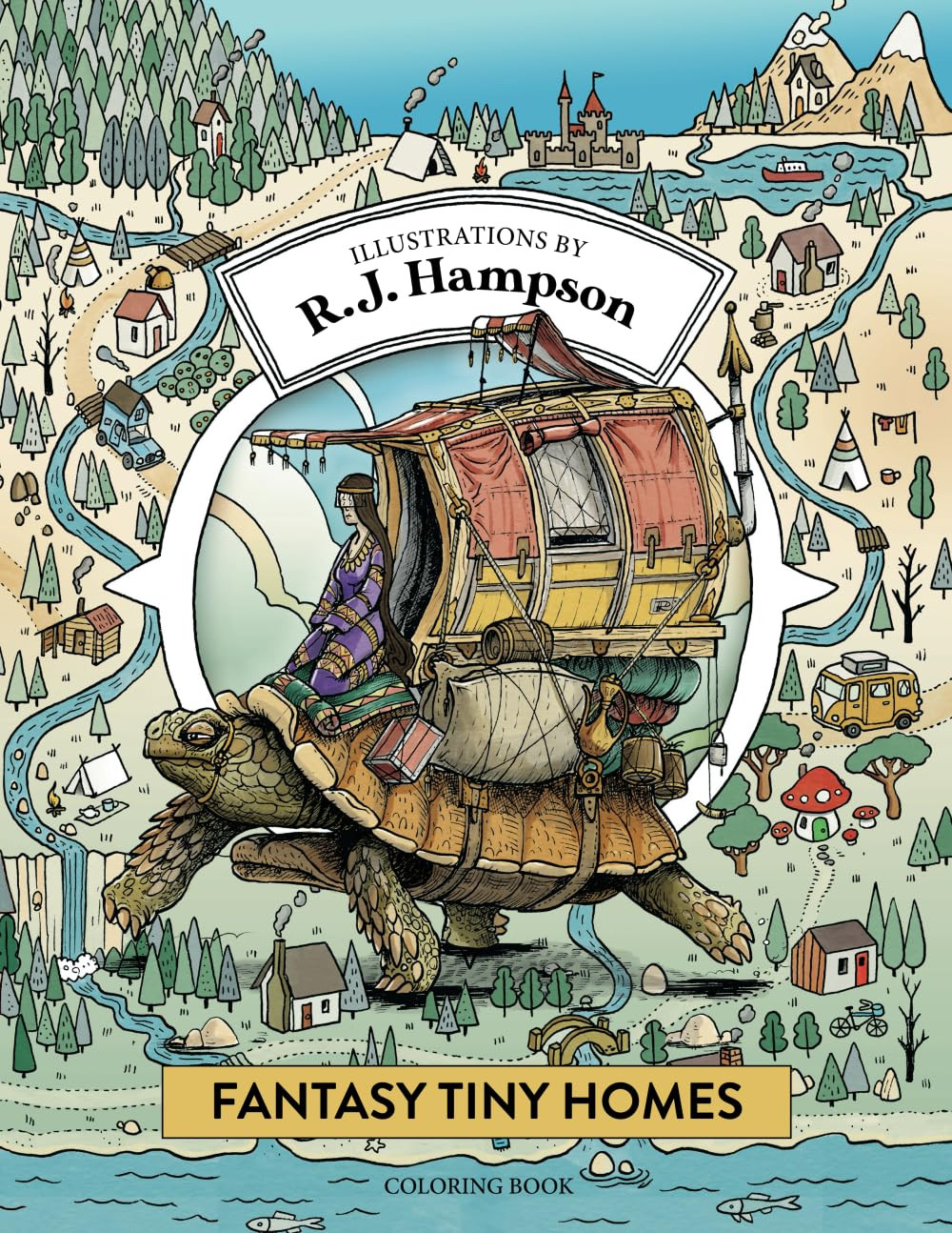 Fantasy Tiny Homes Coloring, por R.J. Hampson