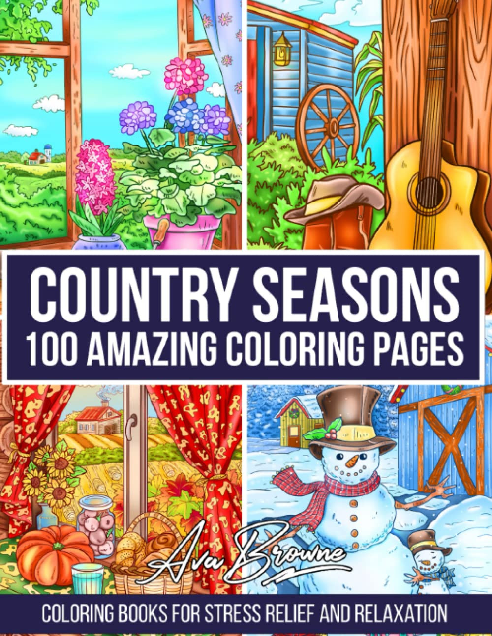 Country Seasons Coloring Book, Ava Browne