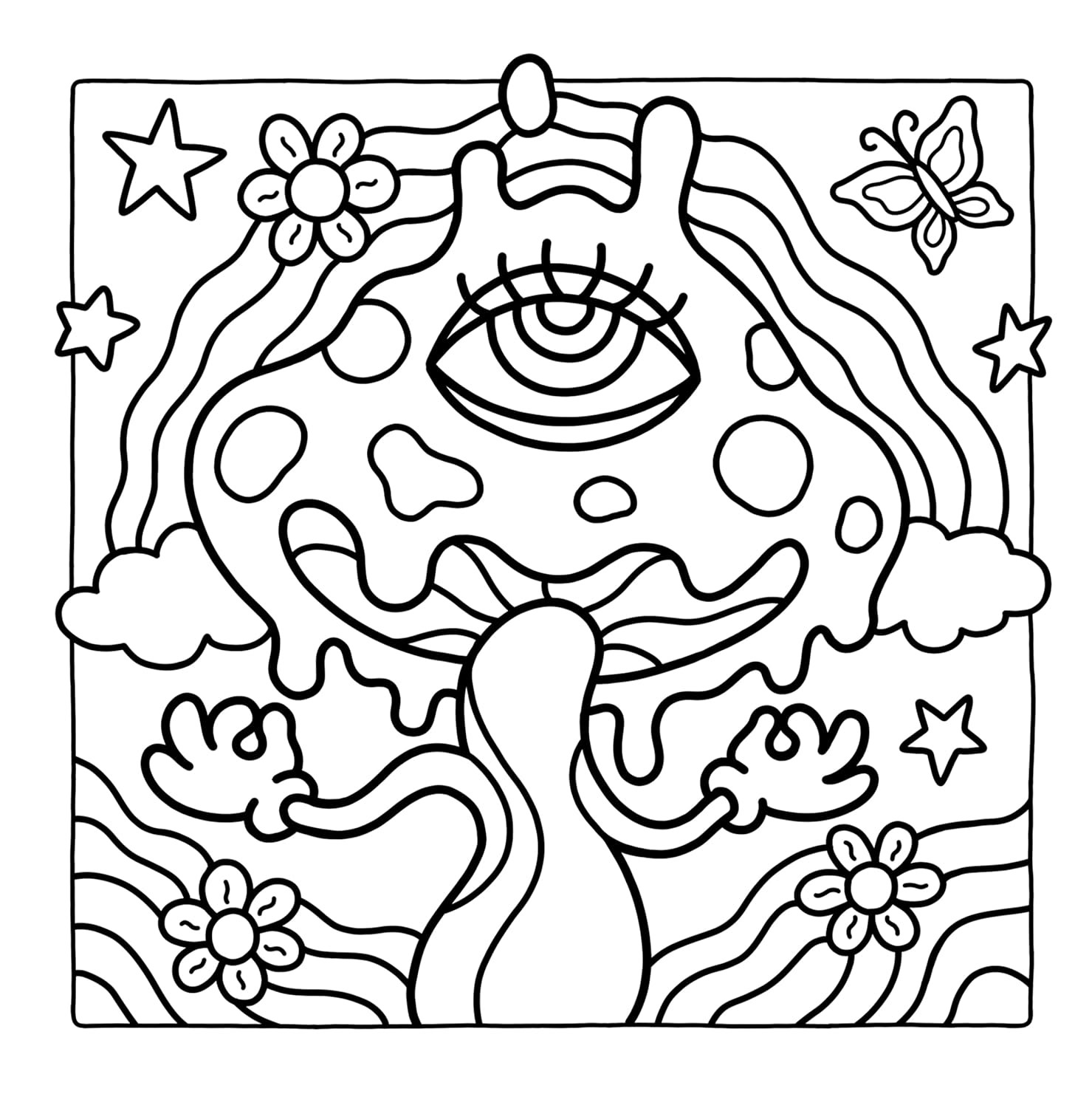 Trippy & Groovy Psychedelic Coloring Book, Hikaru Kotz - Imagem 4