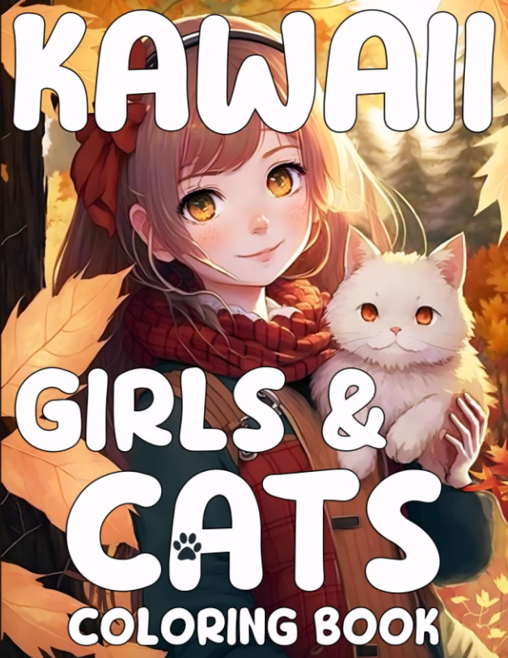 Kawaii Girls & Cats Coloring Book, Alice Ron