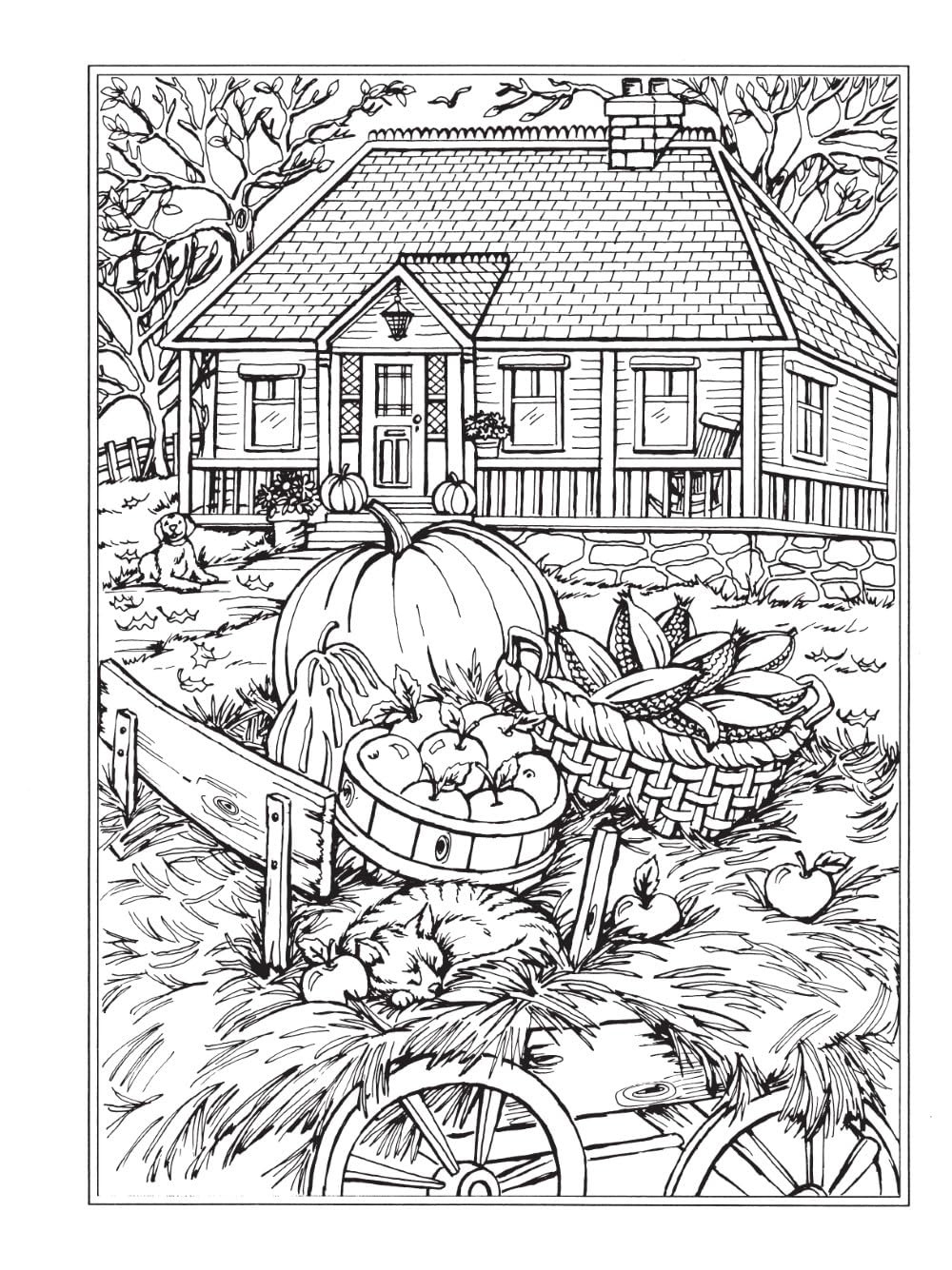 Creative Haven Autumn Scenes Coloring Book, Teresa Goodridge - Imagem 4