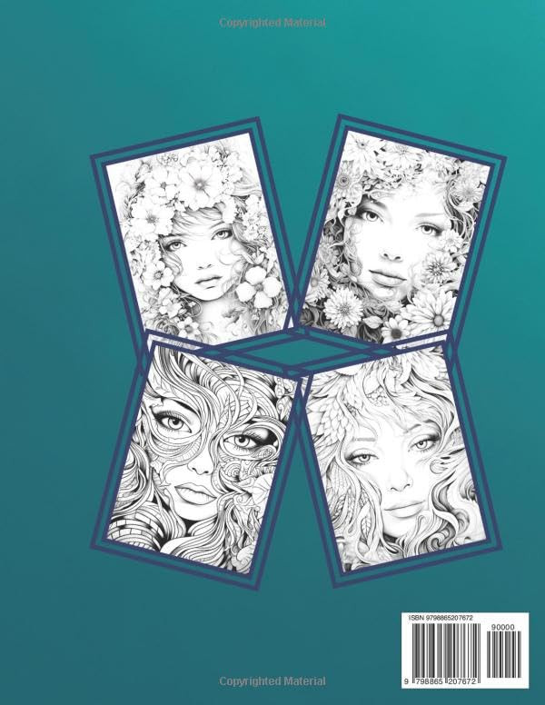 Stress Relief: Mystic Faces Coloring Book - Imagem 2
