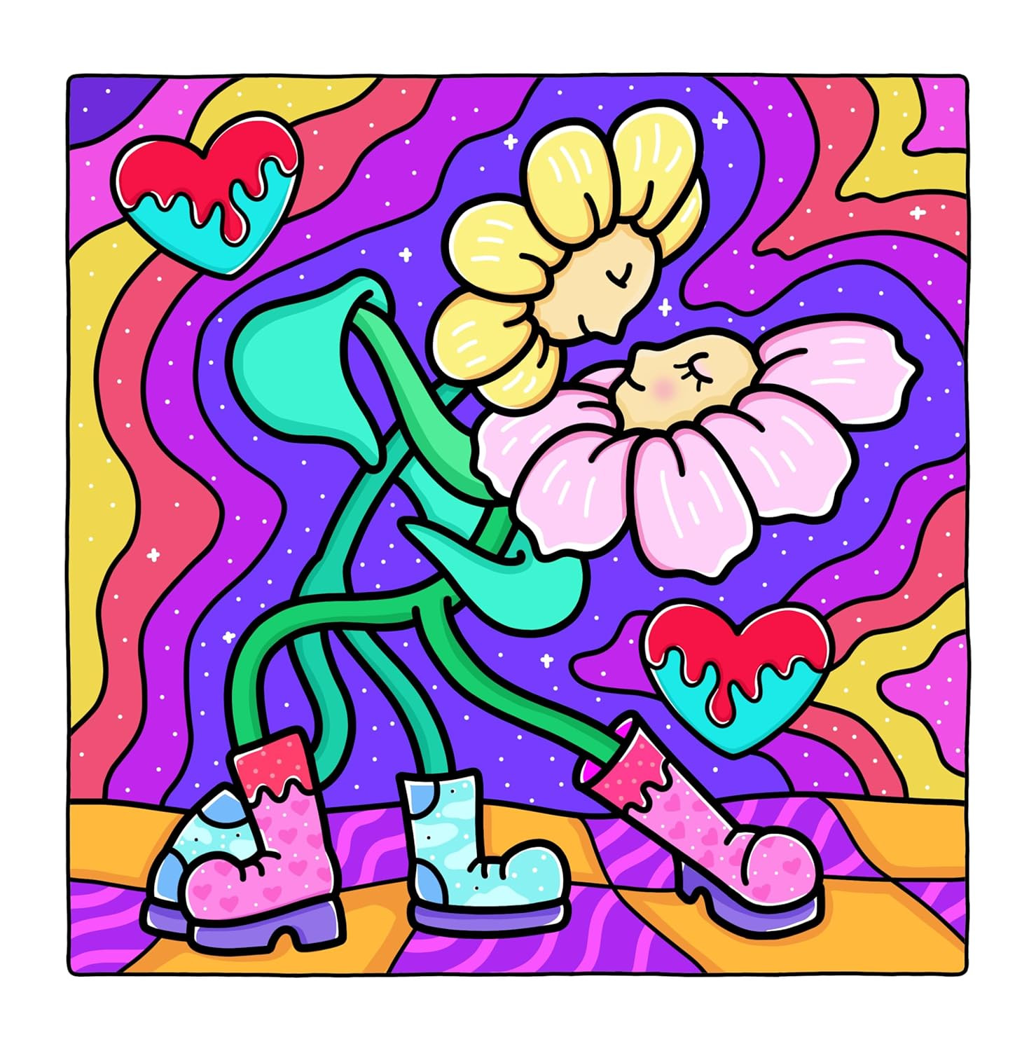 Trippy & Groovy Psychedelic Coloring Book, Hikaru Kotz - Imagem 3