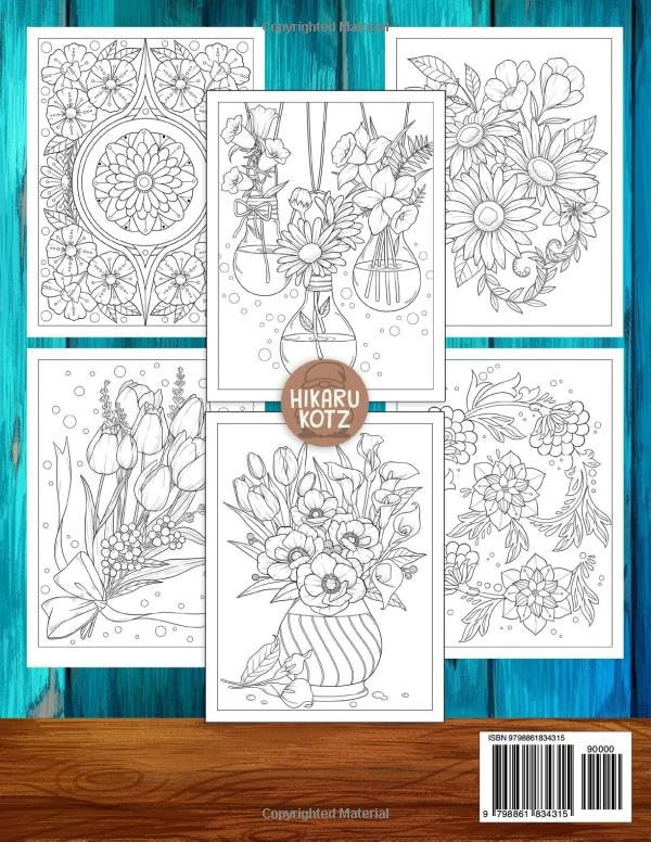 Calming Flowers: Coloring Book, Hikaru Kotz - Imagem 2