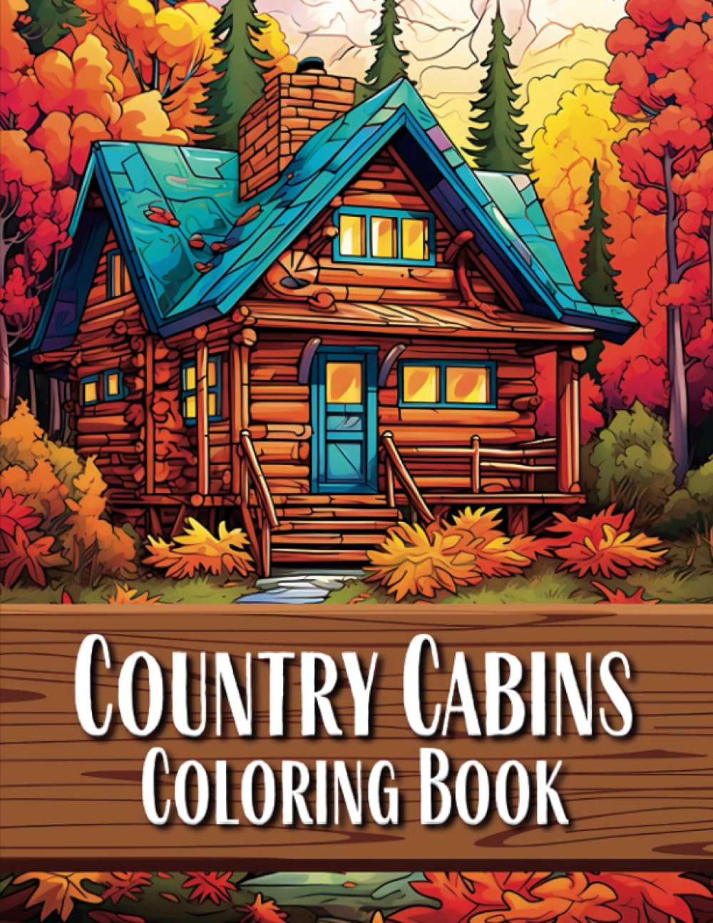 Country Cabins Coloring Book