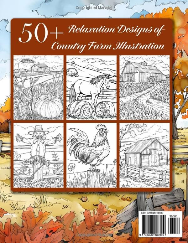 Relaxing Country Farm Coloring Book, Sandra Mangum - Imagem 2