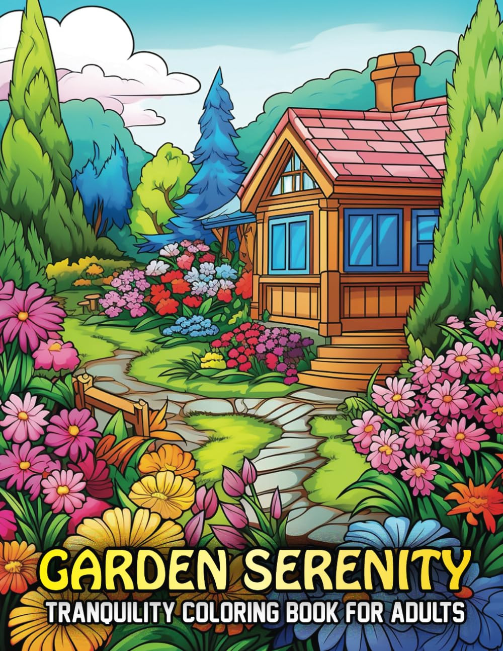 Garden Serenity: Tranquility Coloring Book, Sheraden