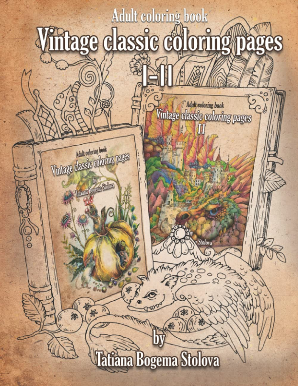 Vintage Classic Coloring Pages 1-2, Tatiana Bogema
