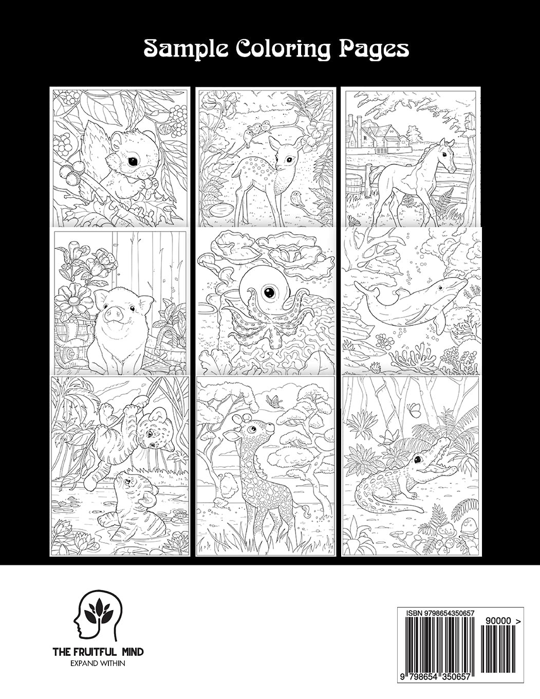 100 Baby Animals Coloring Book, Cafe - Imagem 2