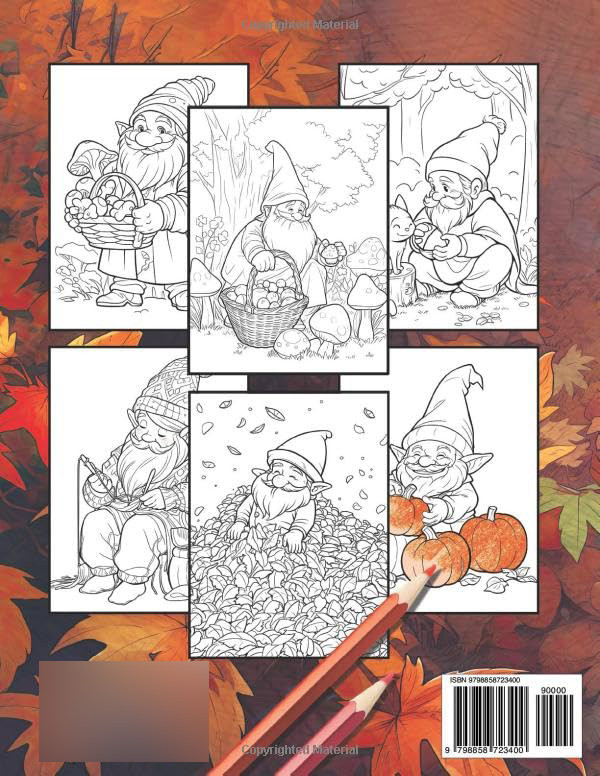Fantastic Fall Gnomes Adult Coloring Book, Clair Essa - Imagem 2