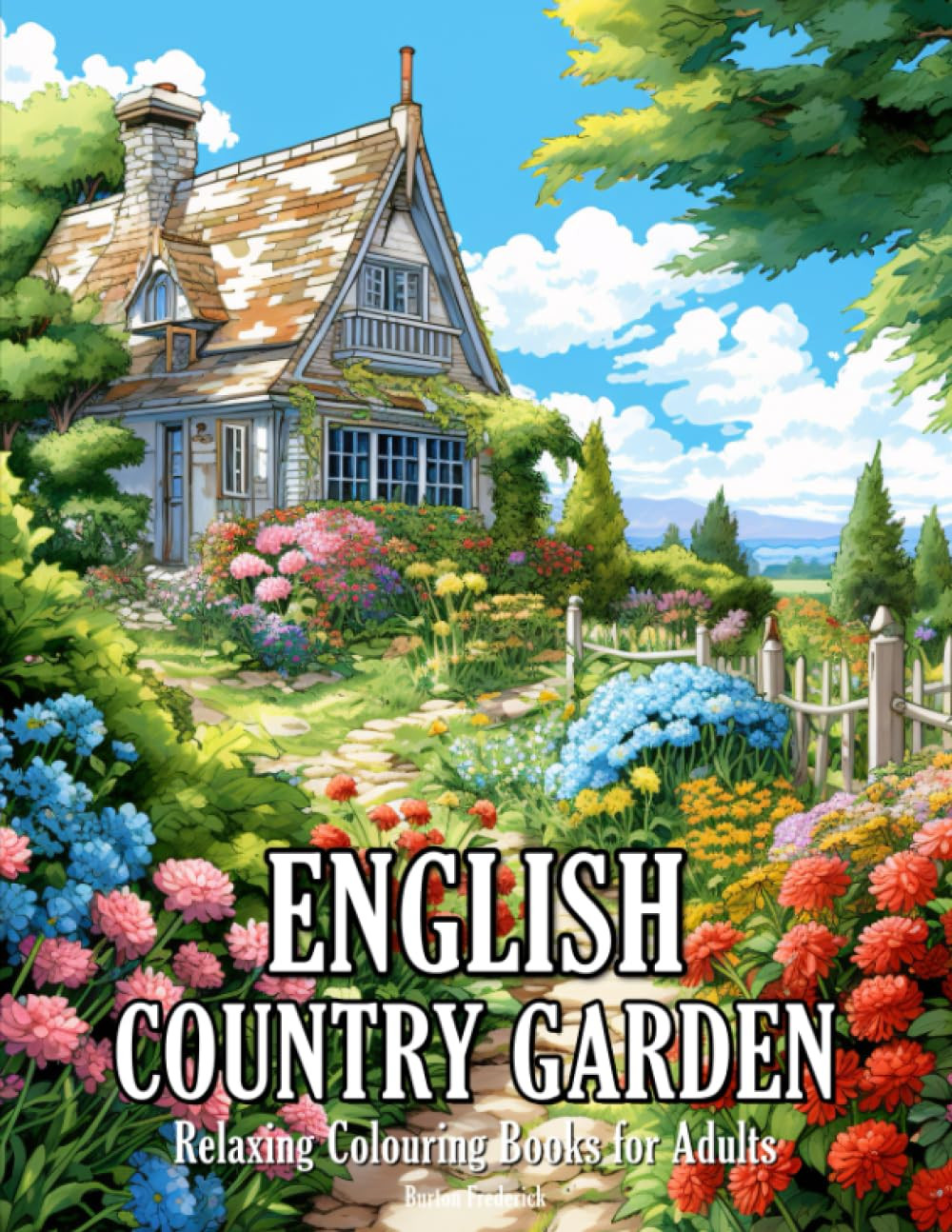 English Country Garden Colouring Books, Burton Frederick
