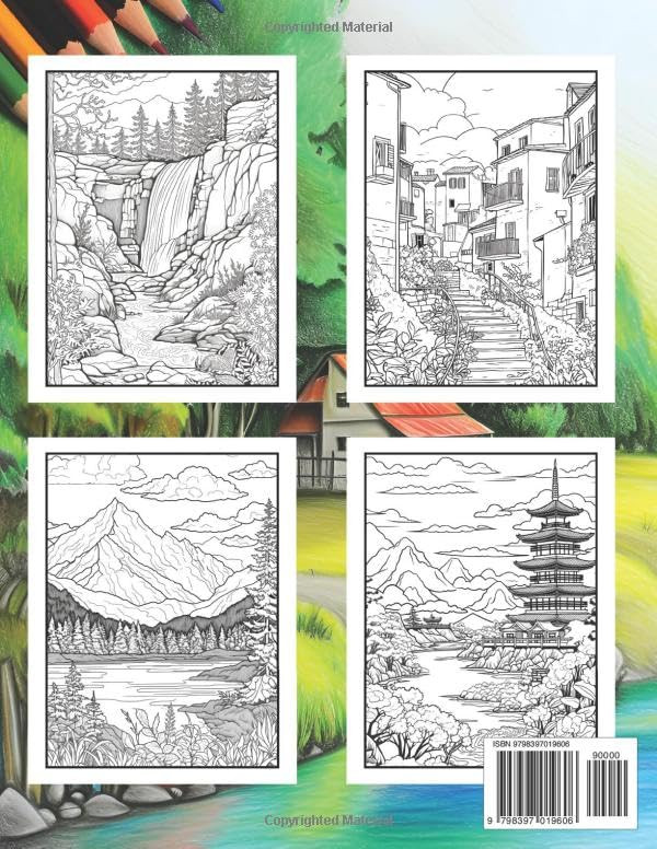 Landscapes Coloring Book for Adults - Imagem 2