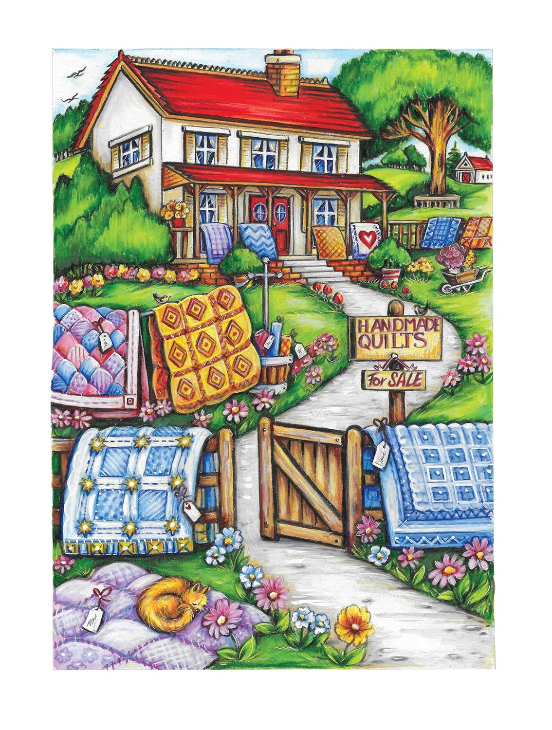 Creative Haven Village Charm Coloring Book, Teresa Goodridge - Imagem 3