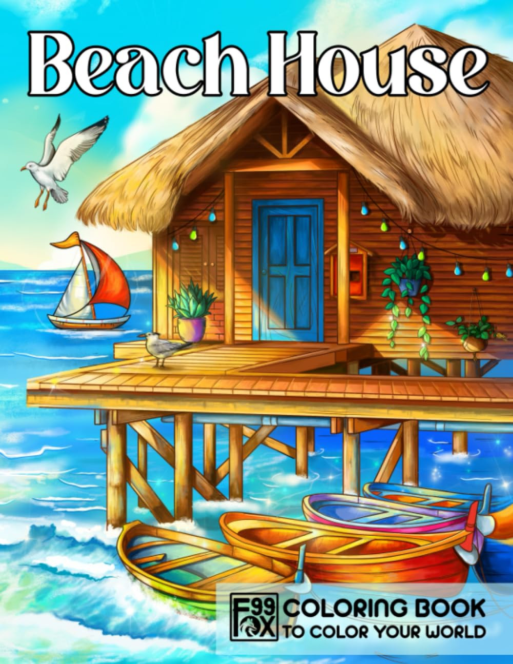 Beach House Coloring Book Coloring, 99 FOX