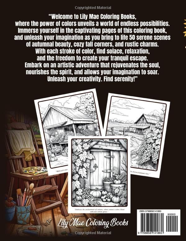 Country Autumn Charm Coloring Book, Lily Mae - Imagem 2