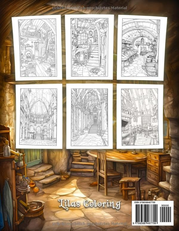 Fantasy Innenraume: Ausmalbuch fur Erwachsene - Imagem 2