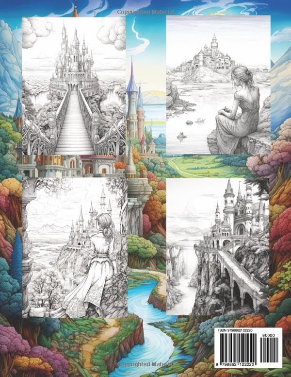 Fairytale Landscapes Coloring Book, Brenin Arthur - Imagem 2