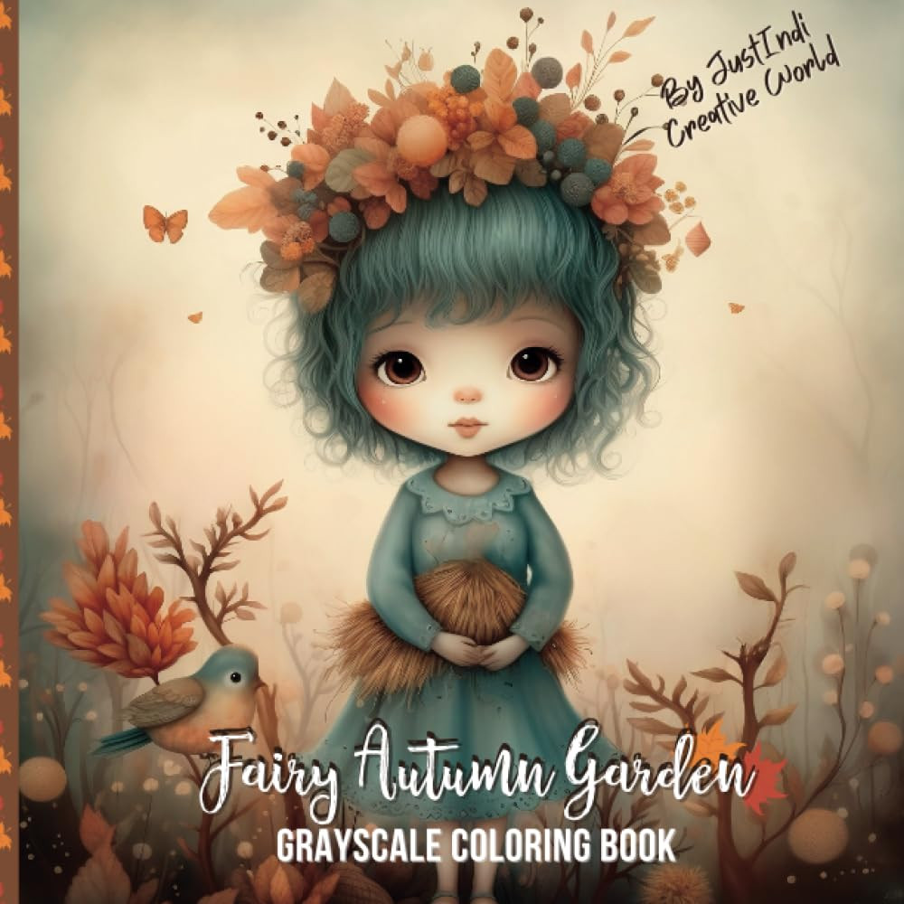 Fairy Autumn Garden Coloring Book, Just Indi