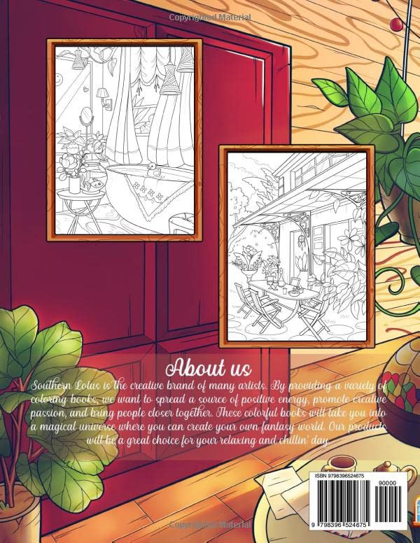 Cozy House Coloring Book, Southern Lotus - Imagem 2