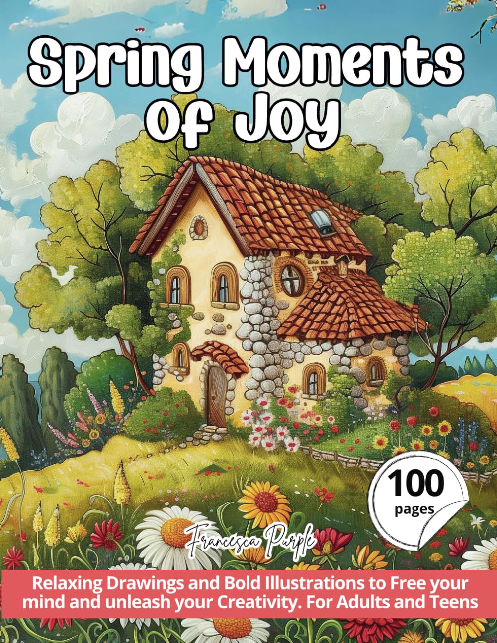 Spring Moments of Joy Coloring Book, Francesca Purple