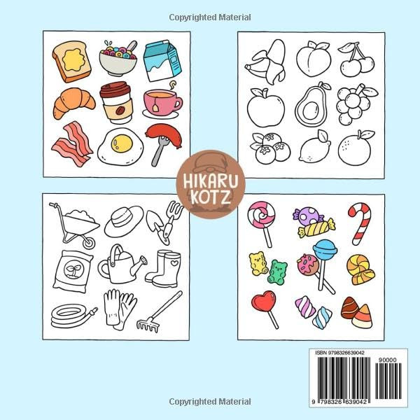 300+ Tiny and Cute Coloring Book, Hikaru Kotz - Imagem 2