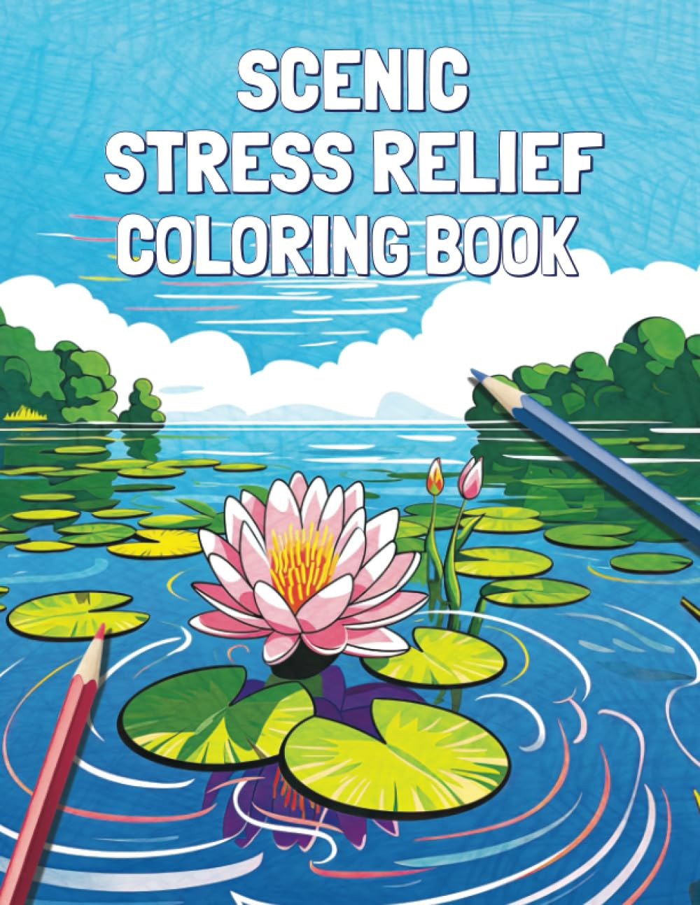 Scenic Stress Relief Coloring Book, Clair Essa