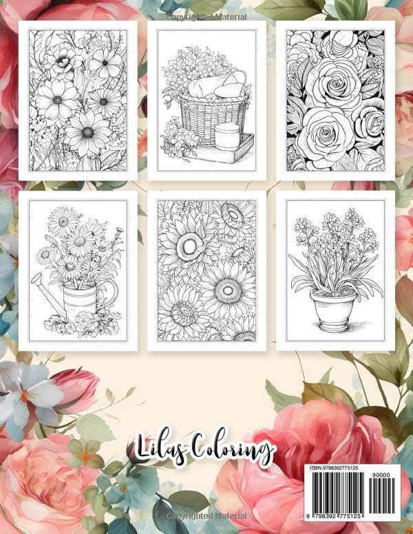 Flower Therapy Coloring Book, Lilas - Imagem 2