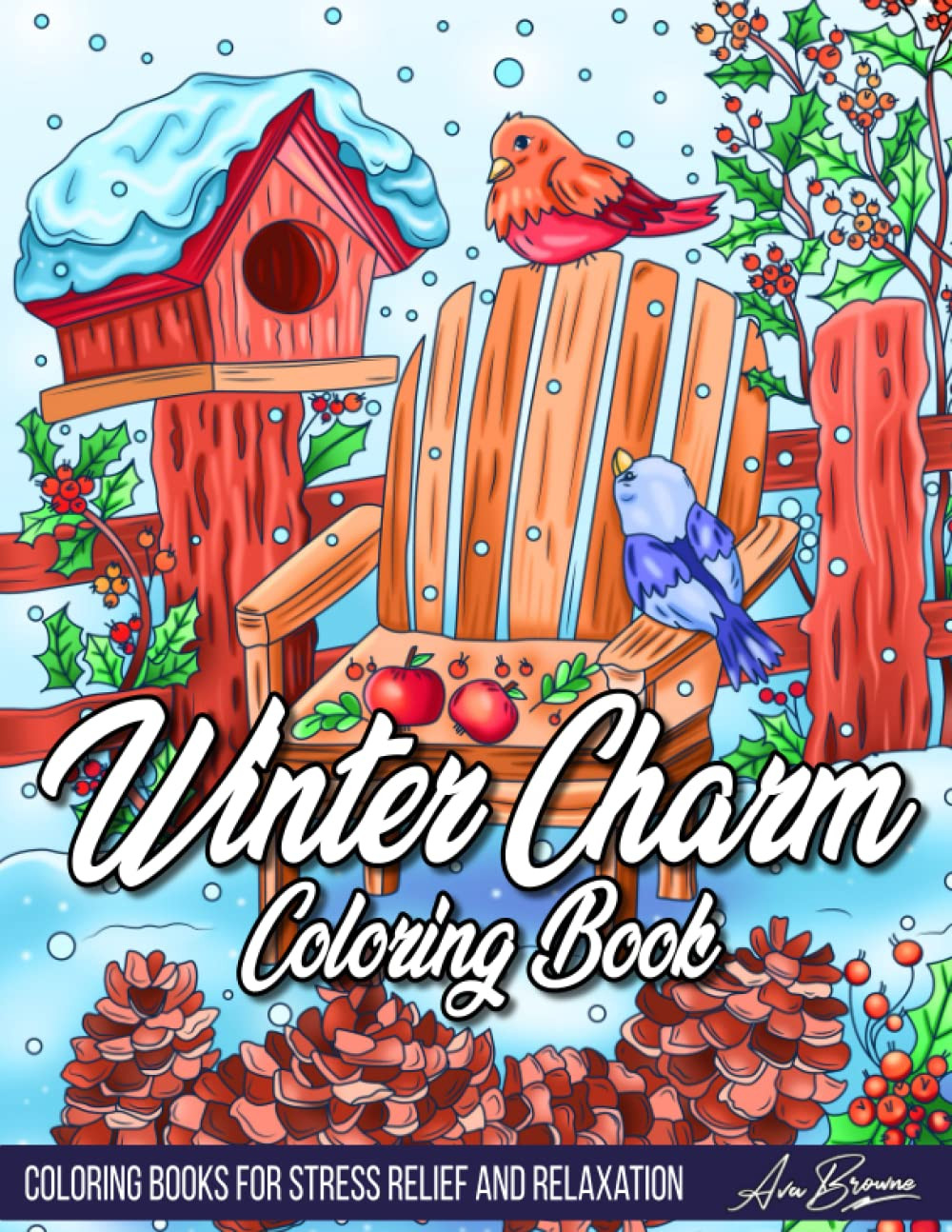 Winter Charm Coloring Book, Ava Browne