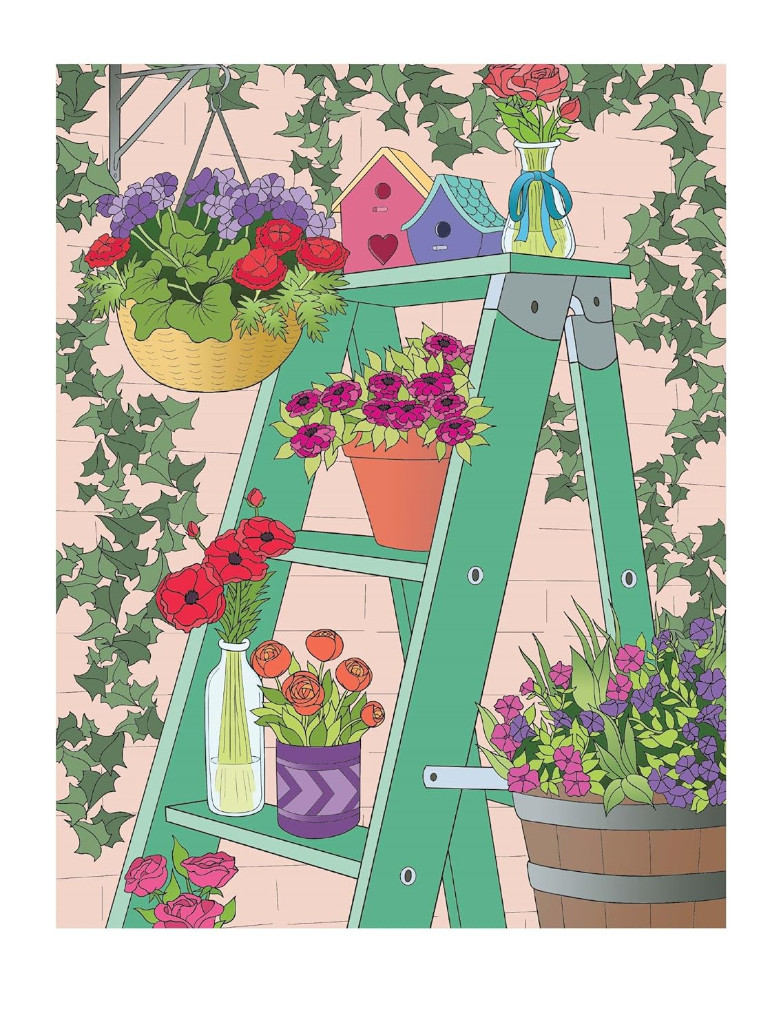 Creative Haven Flower Fancy Coloring Book, Jessica Mazurkiewicz - Imagem 3