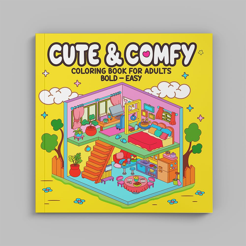 Cute & Comfy Coloring Book for Adults - Bold Easy - Imagem 4