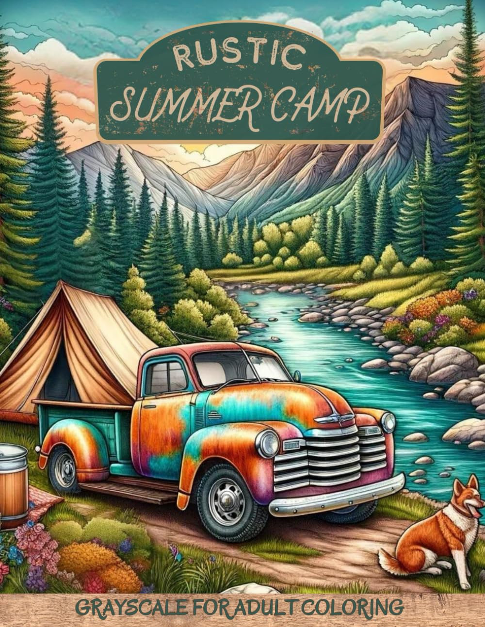 Rustic Summer Camp Coloring Book, Aspen Rockwell