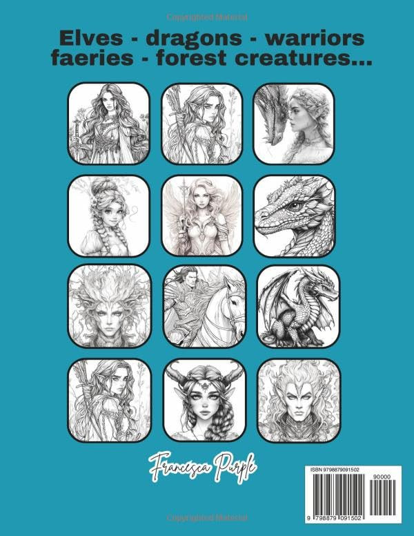 Fantasy Coloring Book Collection, Francesca Purple - Imagem 2