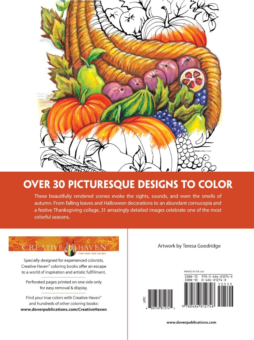 Creative Haven Autumn Scenes Coloring Book, Teresa Goodridge - Imagem 2