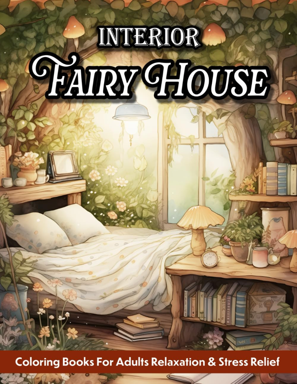 Fairy House Interior Adult Coloring Book, Sandra Mangum