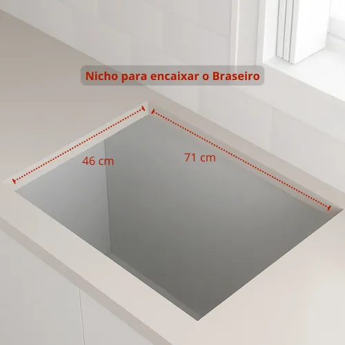Miniatura: Braseiro De Embutir Para Churrasqueiras Com Molde De Inox