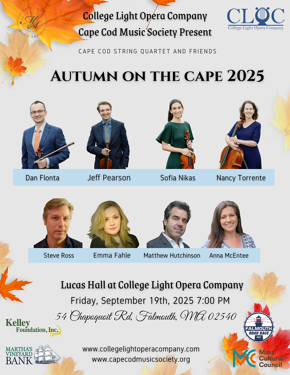 Autumn on the Cape 2025 Concert Poster