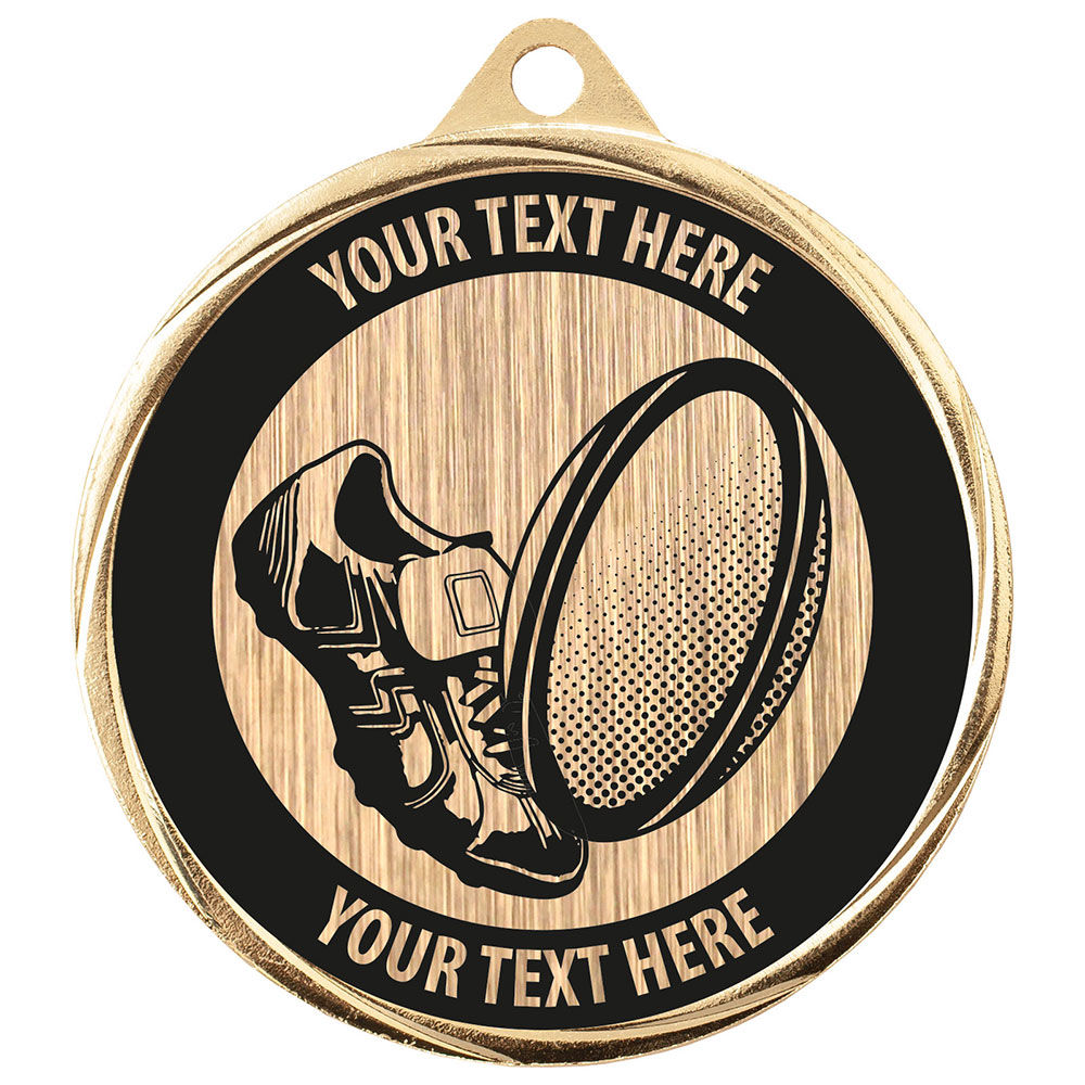 Custom Rugby Medal Gold 70mm MOQ 500