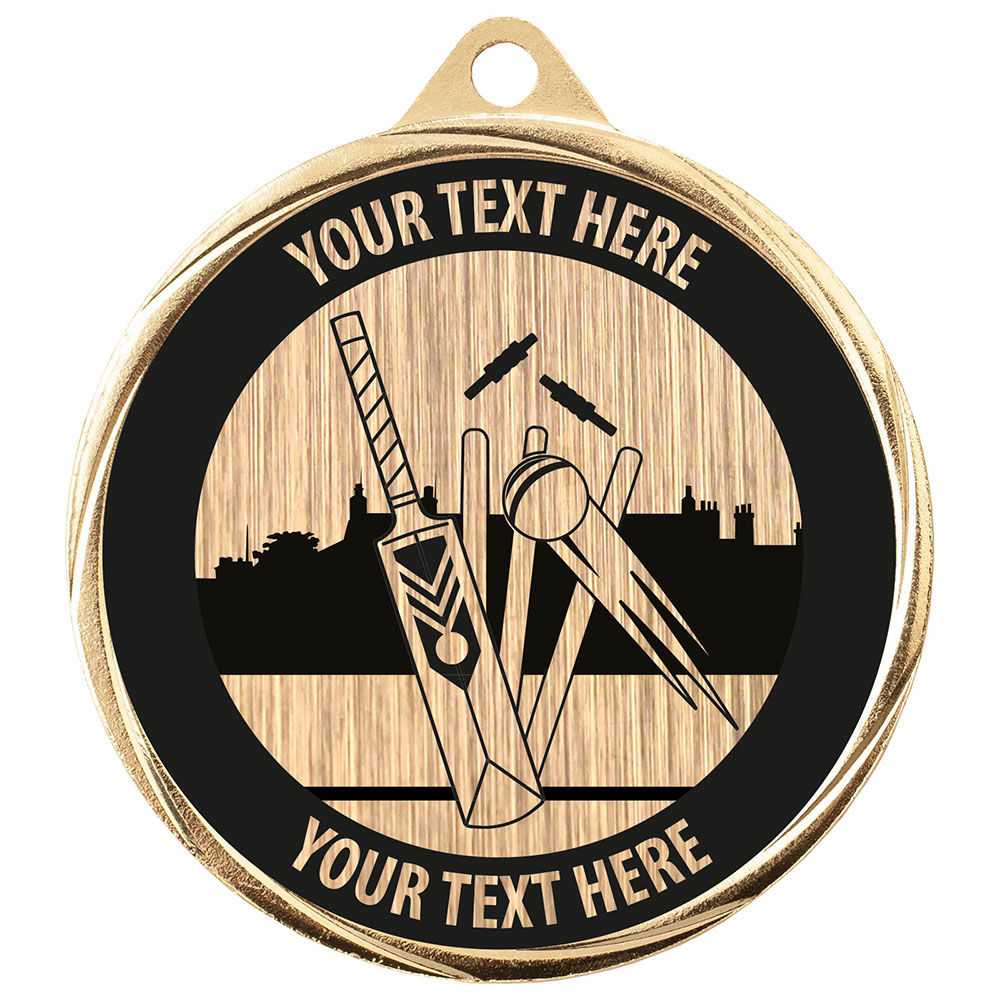 Custom Cricket Medal Gold 70mm MOQ 500