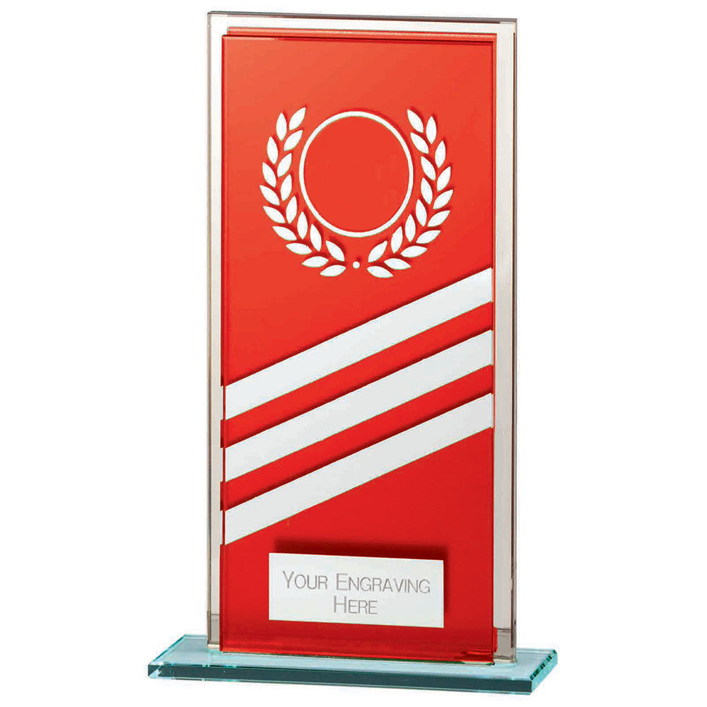 Talisman Mirror Glass Award Red/Silver 160mm