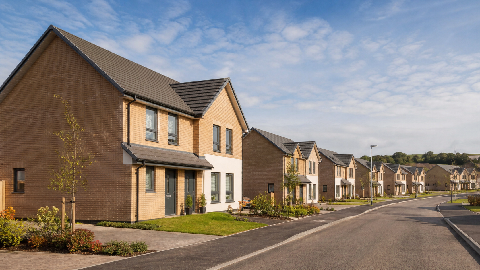 Representative view of a completed new-build housing development in Bellshill